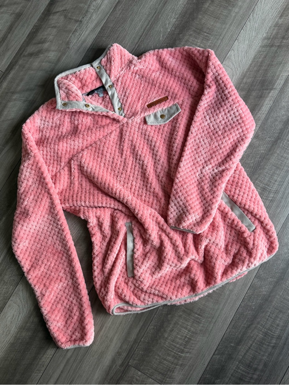 Simply Southern Pink Fleece Long Sleeve Soft Sherpa Pullover Women’s Sz L